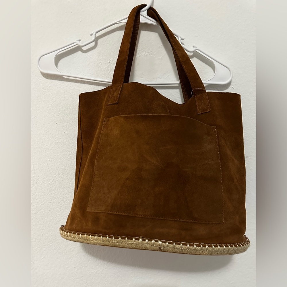 Tatcha Brown Suede Tote Bag